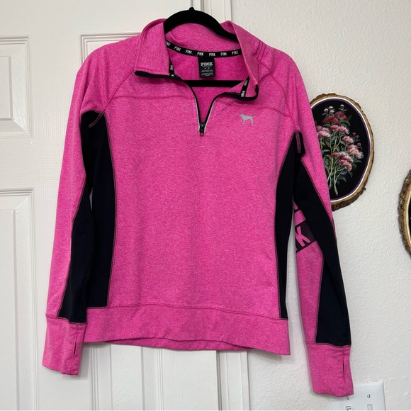 Victoria’s Secret Pink quarter zip pullover sweatshirt active athletic yoga - Picture 1 of 6